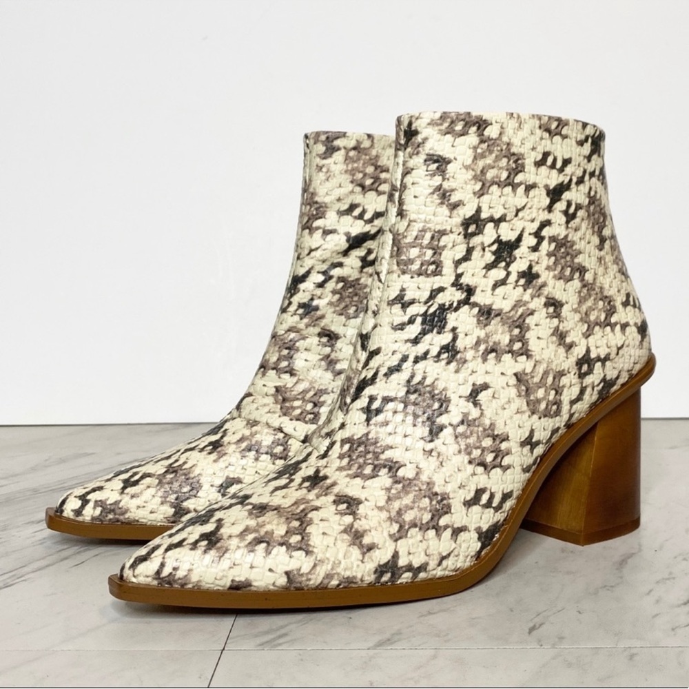 1. State Snakeskin Pattern Ankle Booties